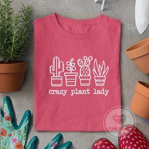 Crazy Plant Lady Funny Gardening Graphic Tshirt